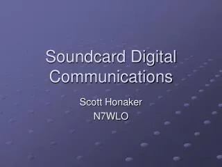 Soundcard Digital Communications