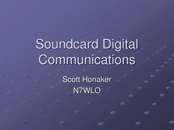 soundcard digital communications