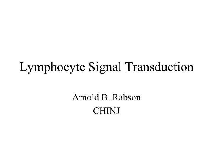 lymphocyte signal transduction