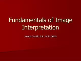 Fundamentals of Image Interpretation