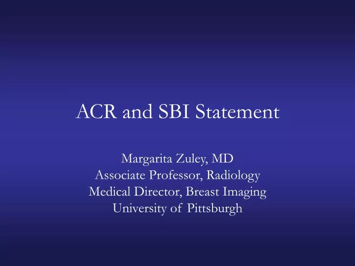 acr and sbi statement