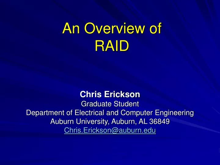an overview of raid