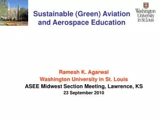 Sustainable (Green) Aviation and Aerospace Education