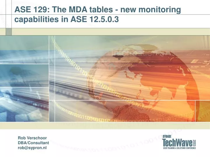 ase 129 the mda tables new monitoring capabilities in ase 12 5 0 3