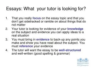 Essays: What your tutor is looking for?