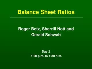 Balance Sheet Ratios