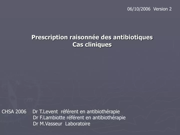 prescription raisonn e des antibiotiques cas cliniques