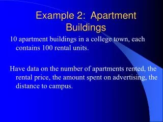 Example 2: Apartment Buildings