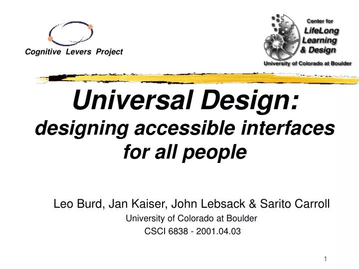 universal design designing accessible interfaces for all people