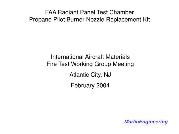 faa radiant panel test chamber propane pilot burner nozzle replacement kit
