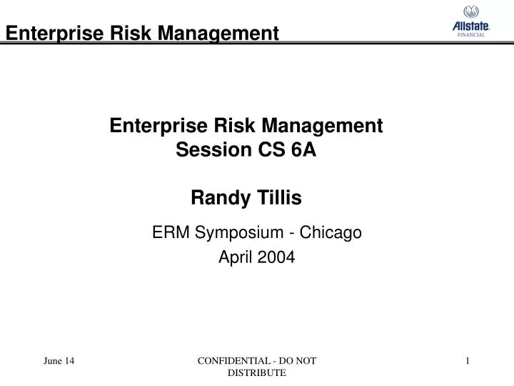 enterprise risk management session cs 6a randy tillis
