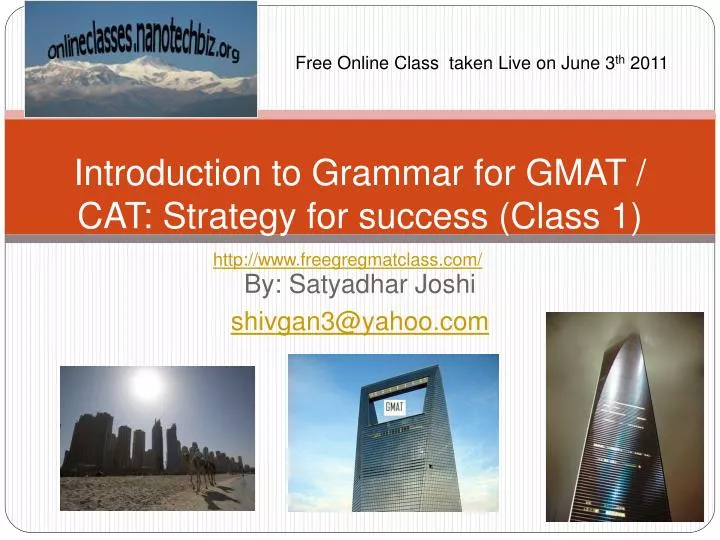 introduction to grammar for gmat cat strategy for success class 1
