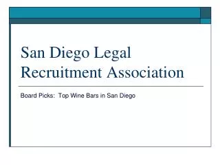 San Diego Legal Recruitment Association
