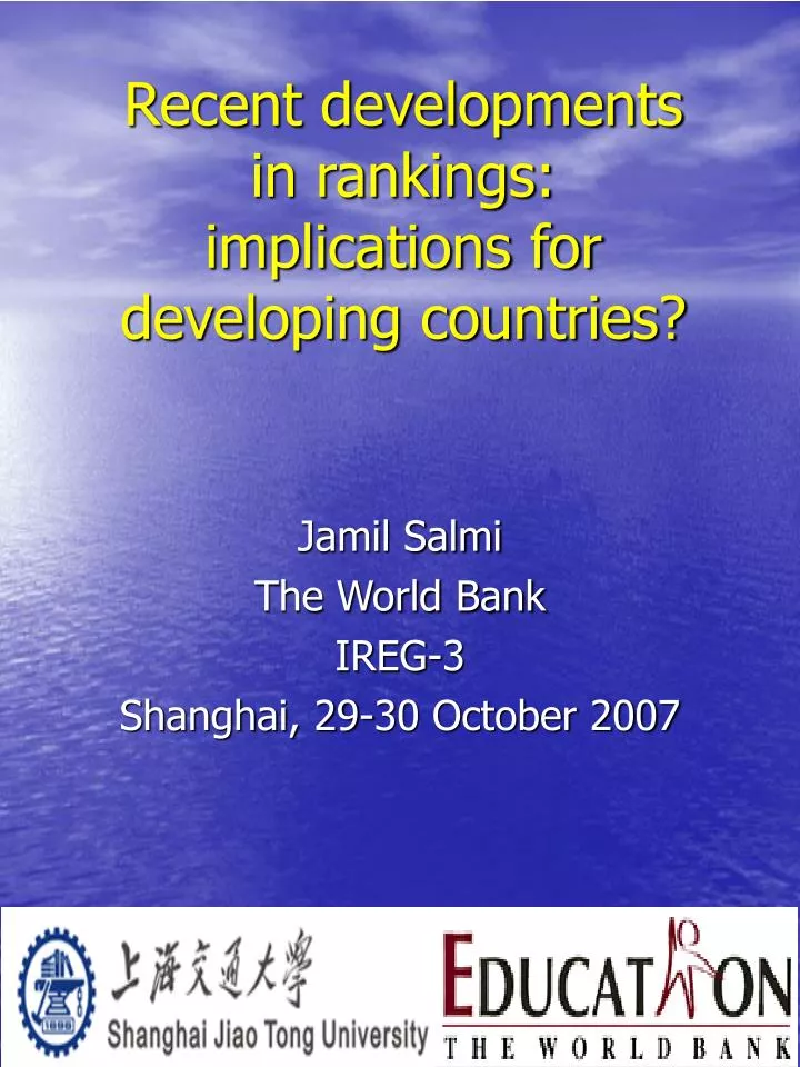 recent developments in rankings implications for developing countries