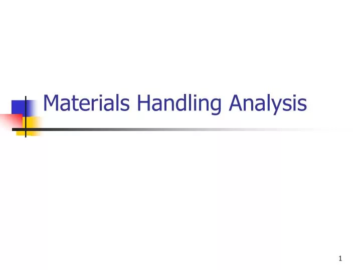 materials handling analysis