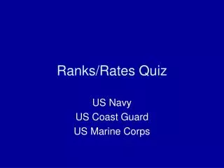 Ranks/Rates Quiz