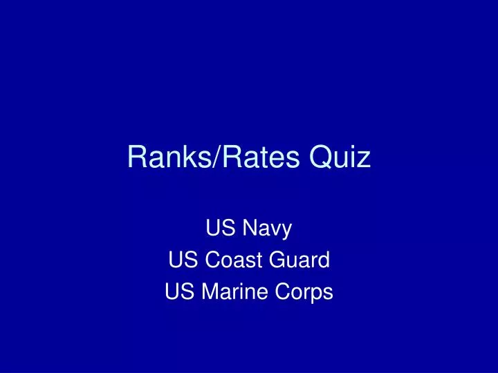 ranks rates quiz