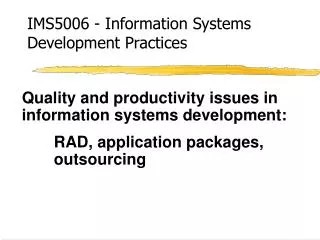 IMS5006 - Information Systems Development Practices