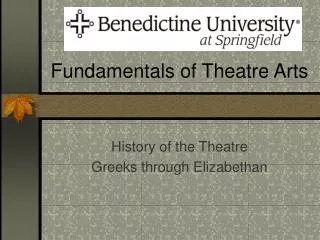 Fundamentals of Theatre Arts