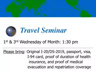 Travel Seminar