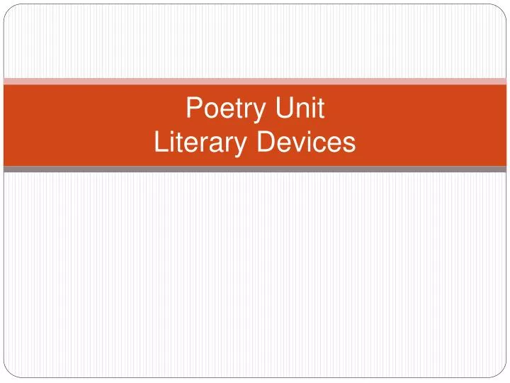 poetry unit literary devices