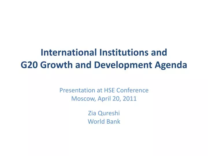 international institutions and g20 growth and development agenda