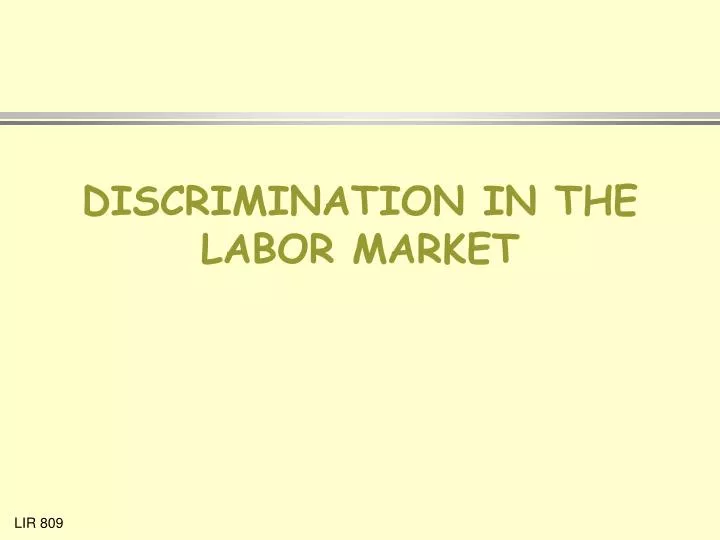 discrimination in the labor market