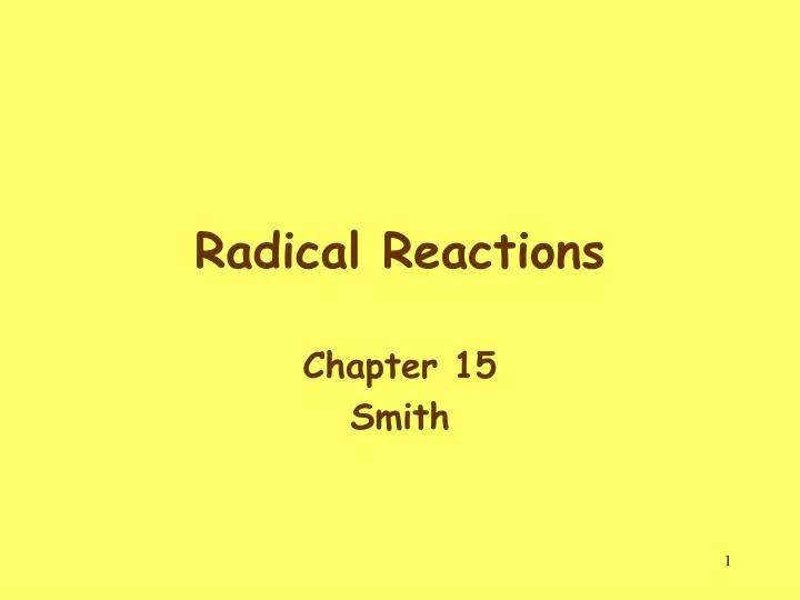 radical reactions