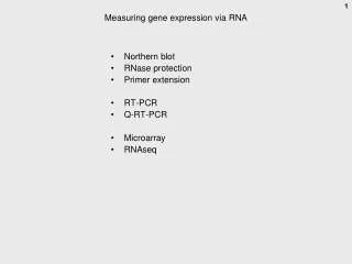 Measuring gene expression via RNA