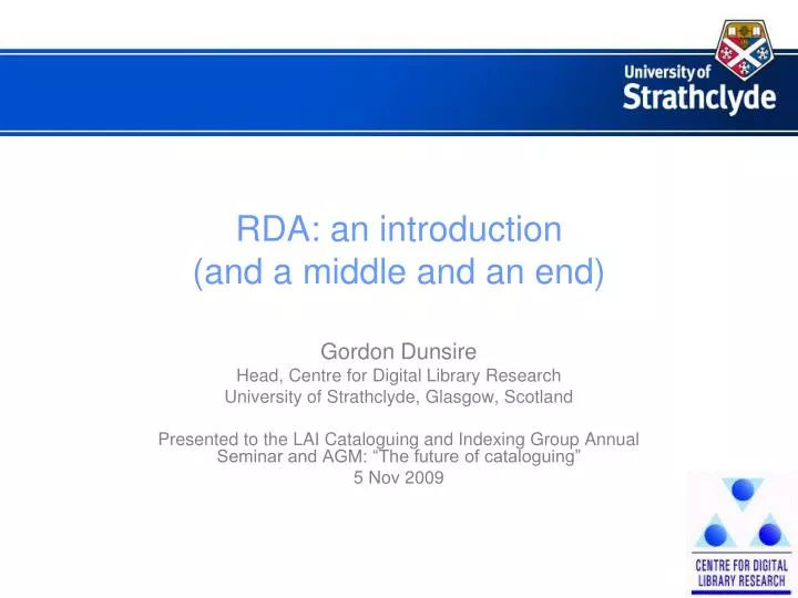 rda an introduction and a middle and an end