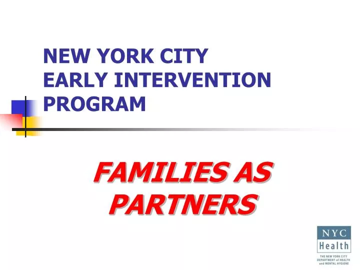 new york city early intervention program