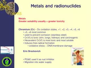 Metals and radionuclides