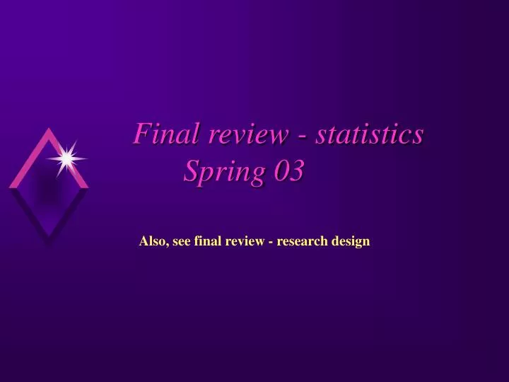 final review statistics spring 03