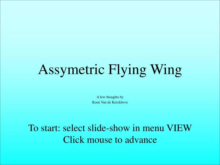 assymetric flying wing