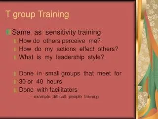 T group Training