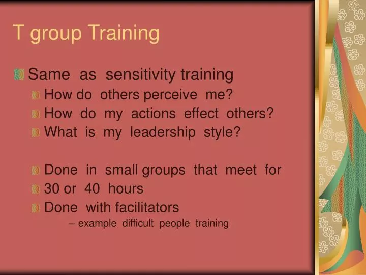 t group training