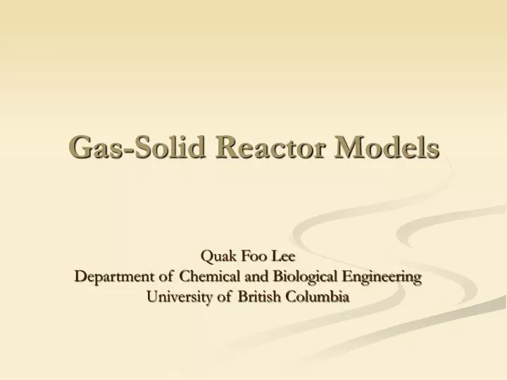 gas solid reactor models