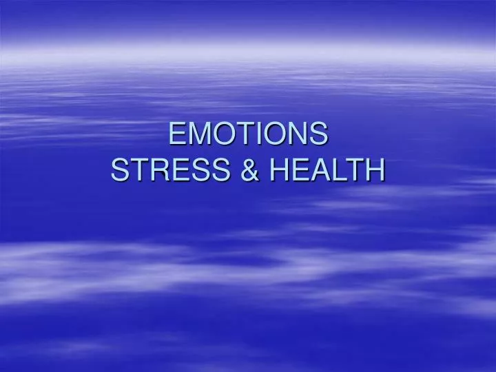 emotions stress health