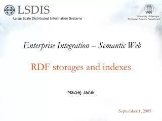 RDF storages and indexes