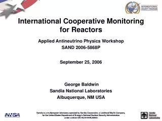 International Cooperative Monitoring for Reactors