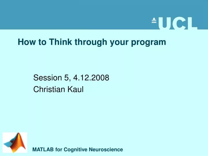 how to think through your program