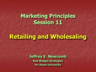 Retailing and Wholesaling