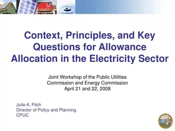 context principles and key questions for allowance allocation in the electricity sector