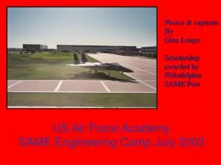 US Air Force Academy SAME Engineering Camp July 2003