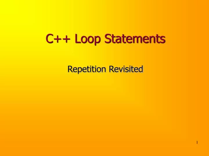 c loop statements