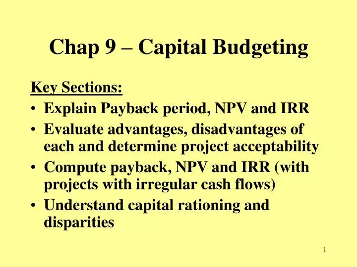 chap 9 capital budgeting