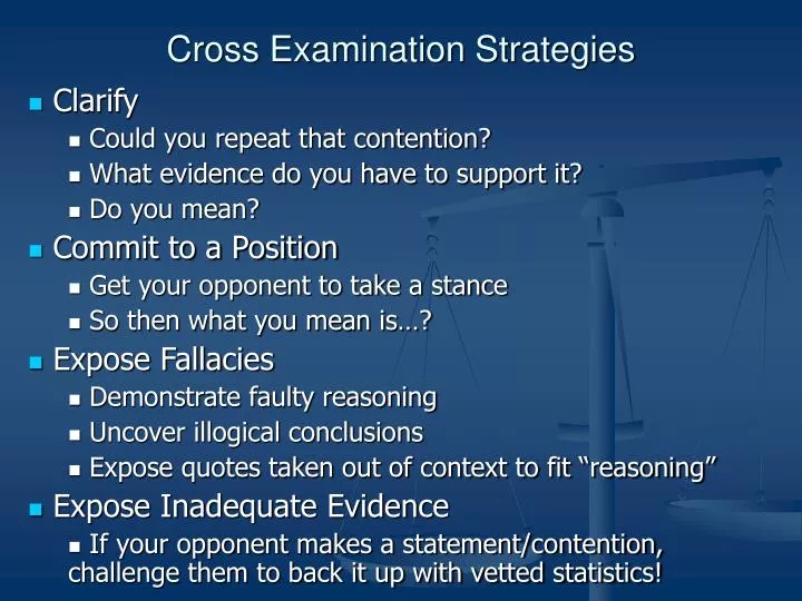 cross examination strategies