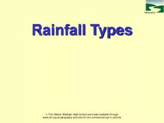 Rainfall Types