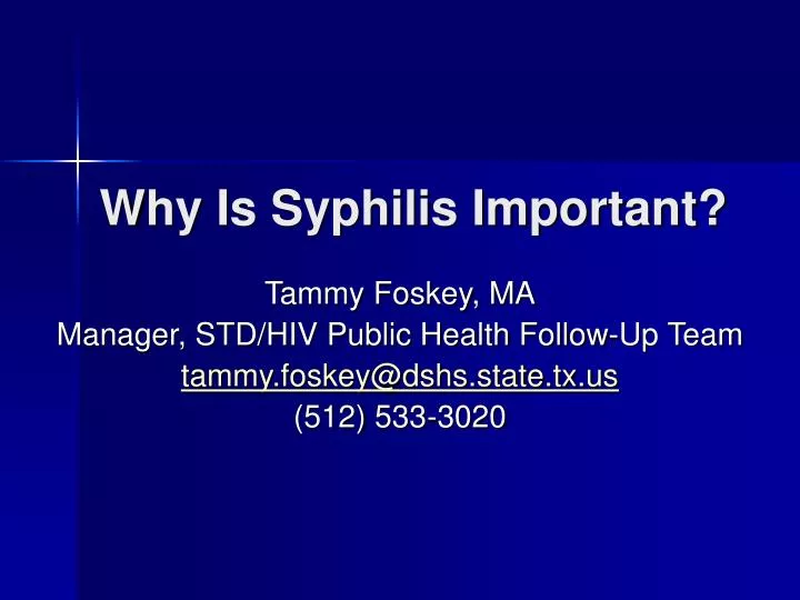 why is syphilis important