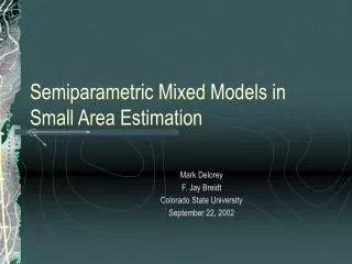 Semiparametric Mixed Models in Small Area Estimation